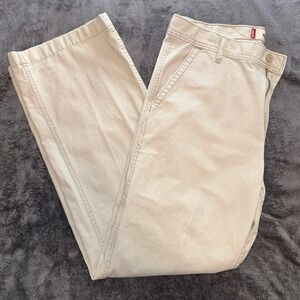 Levis Workwear Loose Boot Cut Pants Mens W36 L32 Sand Beige Cotton 006453301